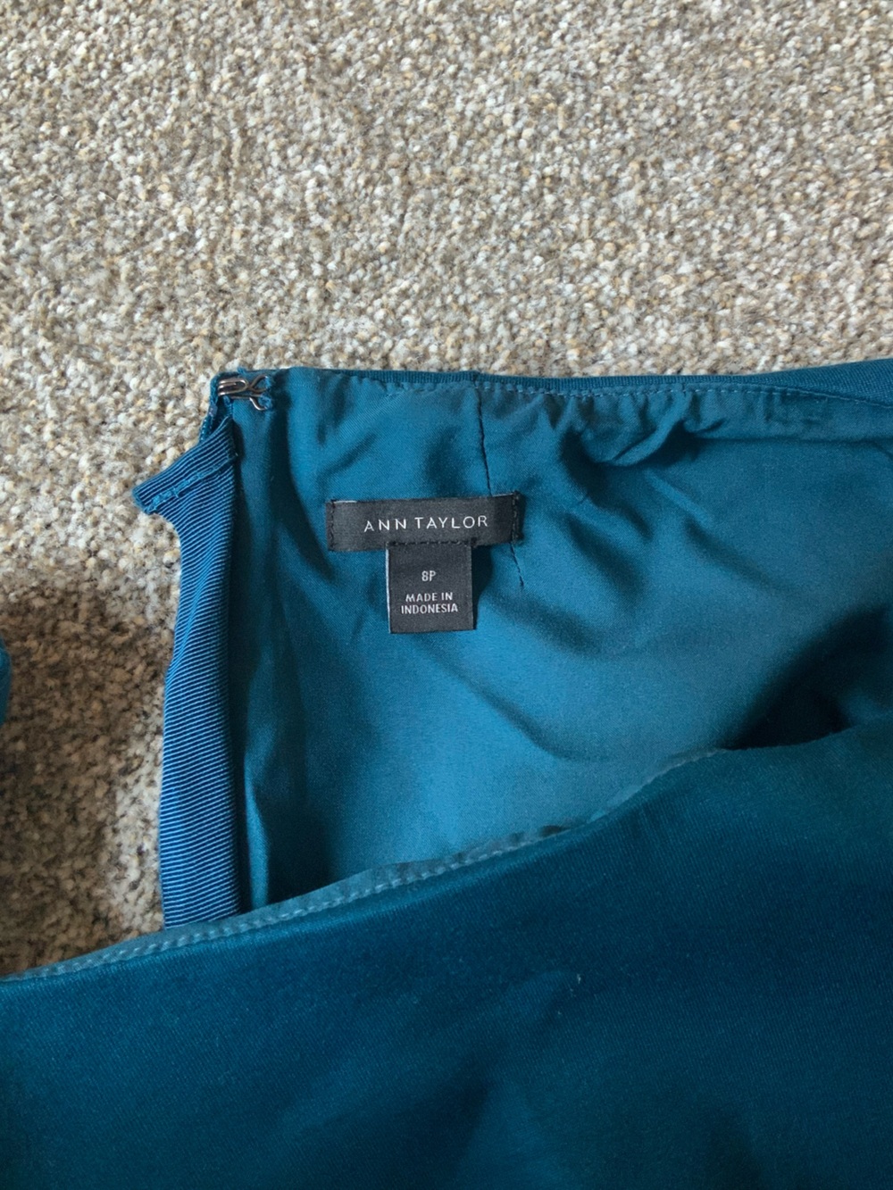 Ann Taylor Sleeveless Dark Blue Cocktail Dress with Slit - Picture 2 of 7